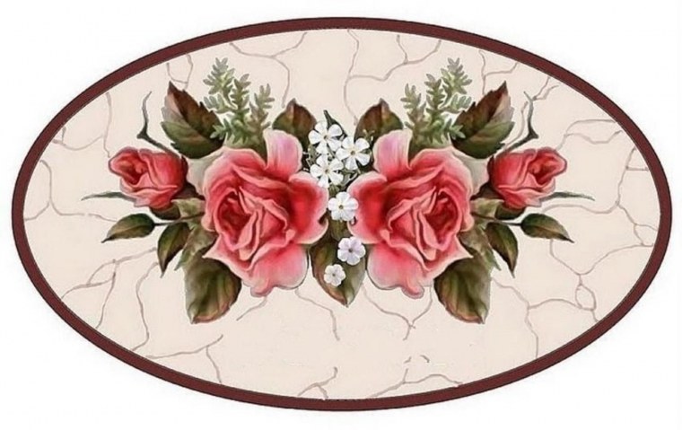 Винтажные цветы в овале