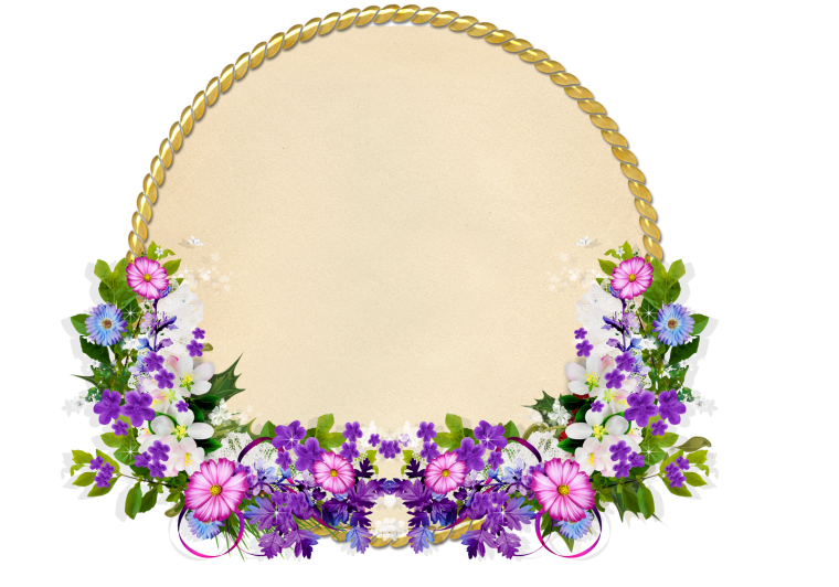 Овальная рамка из цветов