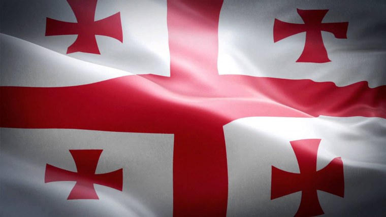 Грузинский флаг на белом фоне