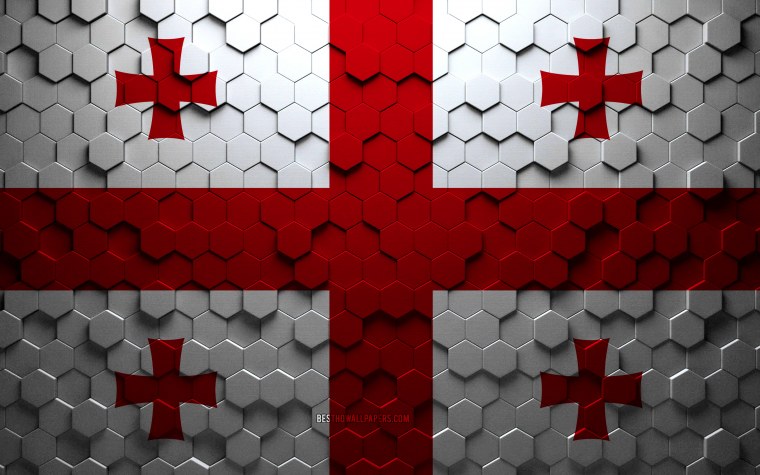 Флаг Грузии на черном фоне