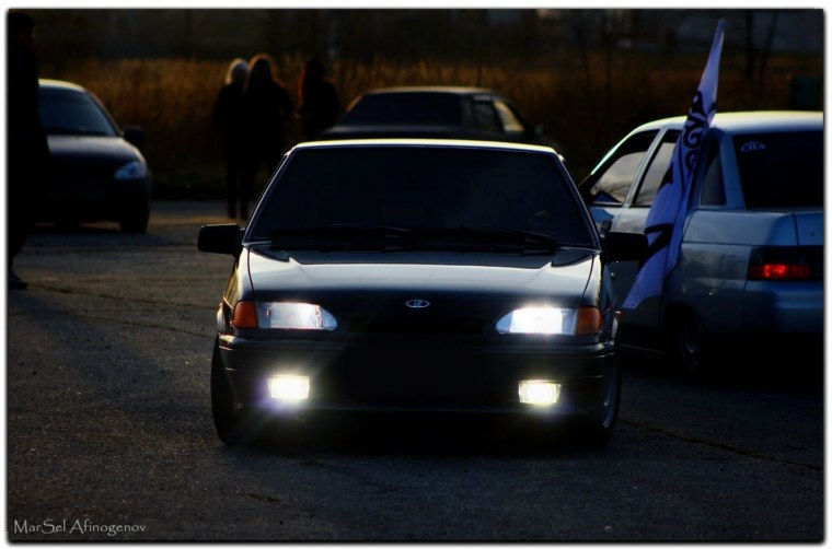 ВАЗ 2114 черная тонированная ночь