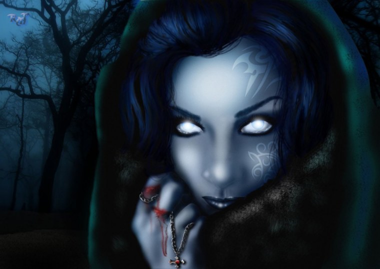 Девушка во мраке арт