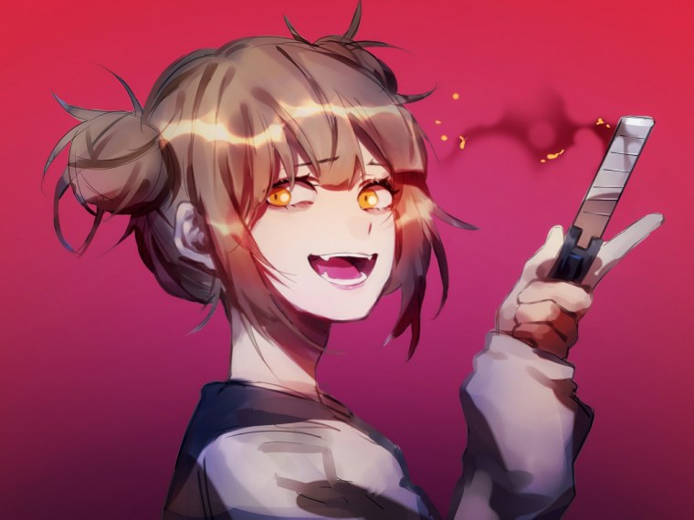 Безумный взгляд аниме девушки