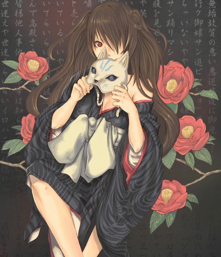 Аниме девушка с клыками арт