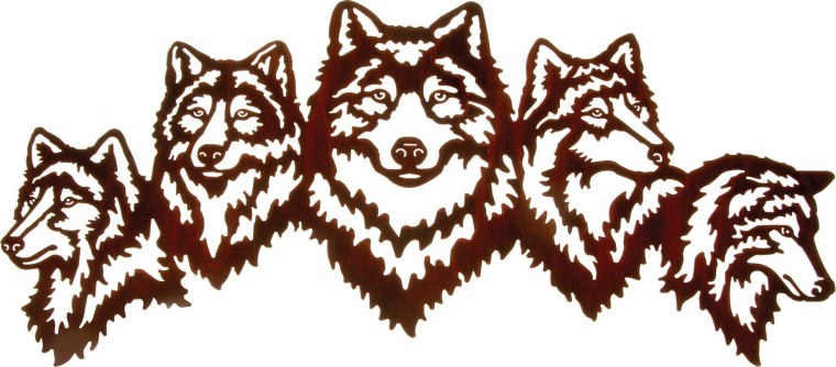 Три волка силуэт