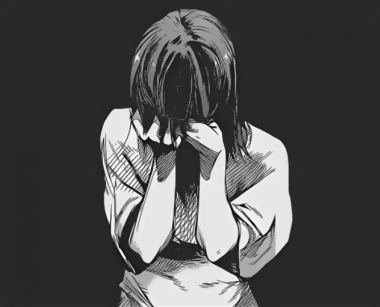 Девушка арт черно белый