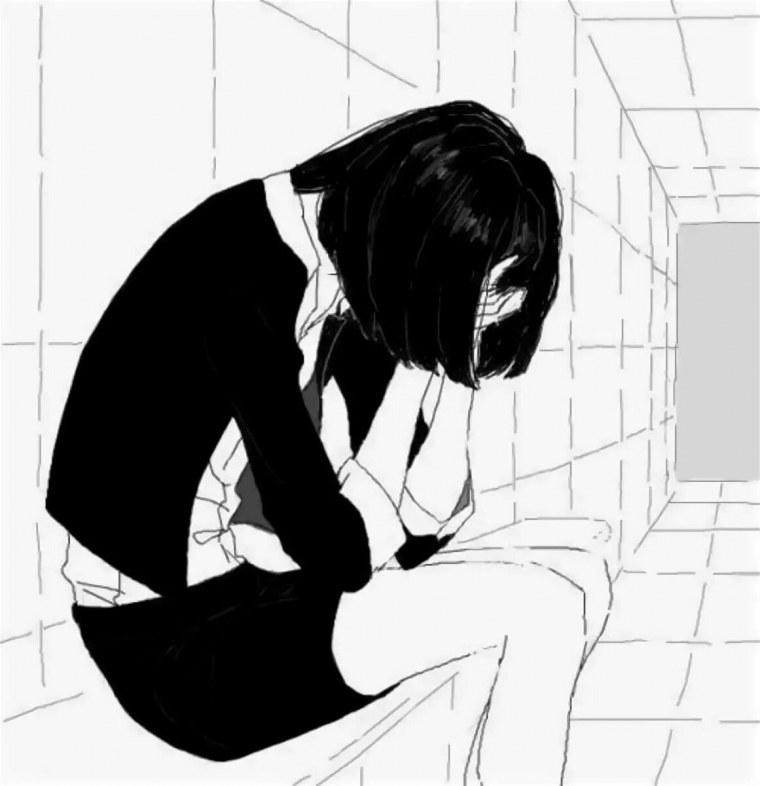 Черно белое аниме грустные