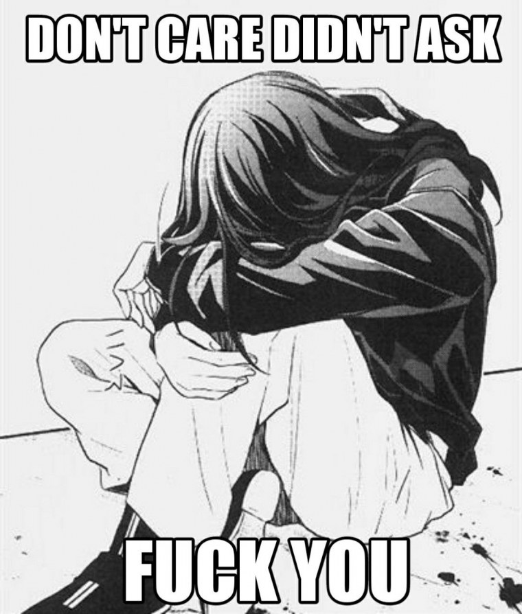 Аниме черно белое депрессия