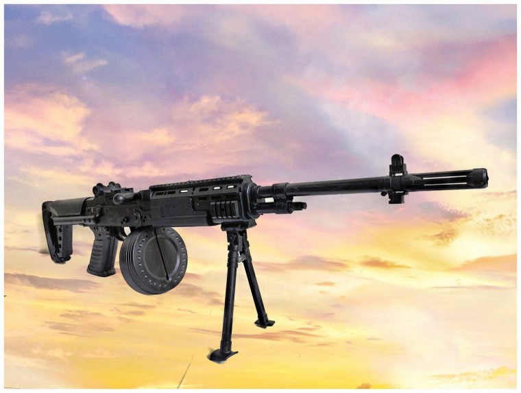 Автомат-пулемет пневмат. С круглым диском на сошках в00014 (75 см