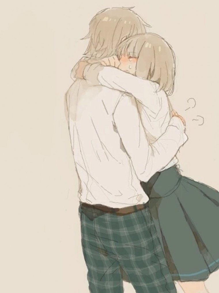 Аниме парочки в кровати в обнимку