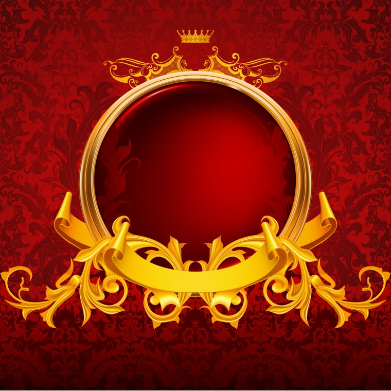 Красный фон с золотыми узорами