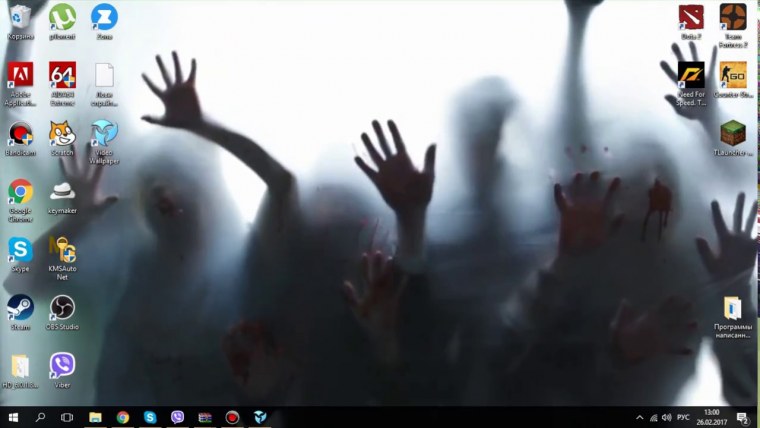 Обои на рабочий стол зомби за стеклом
