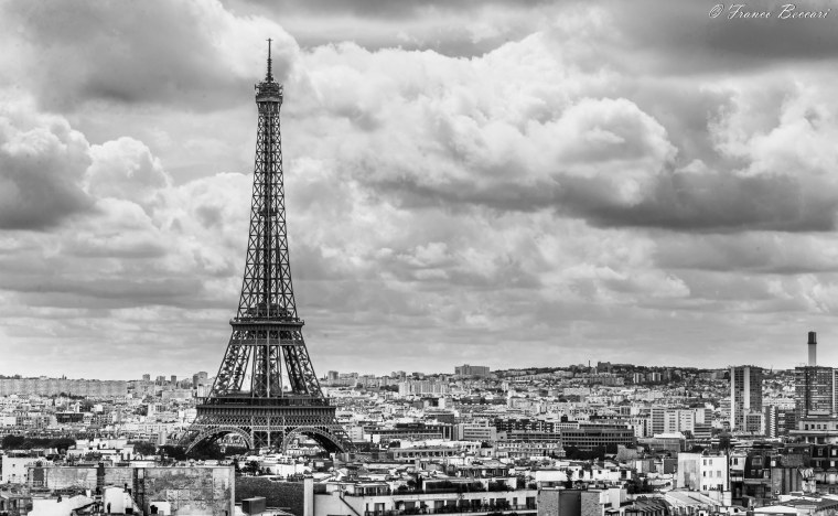 Чб Париж эльфелева башня
