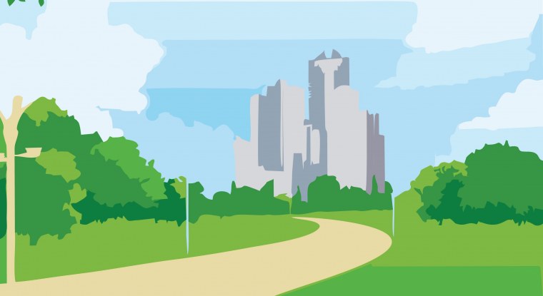 Мультяшный город без фона