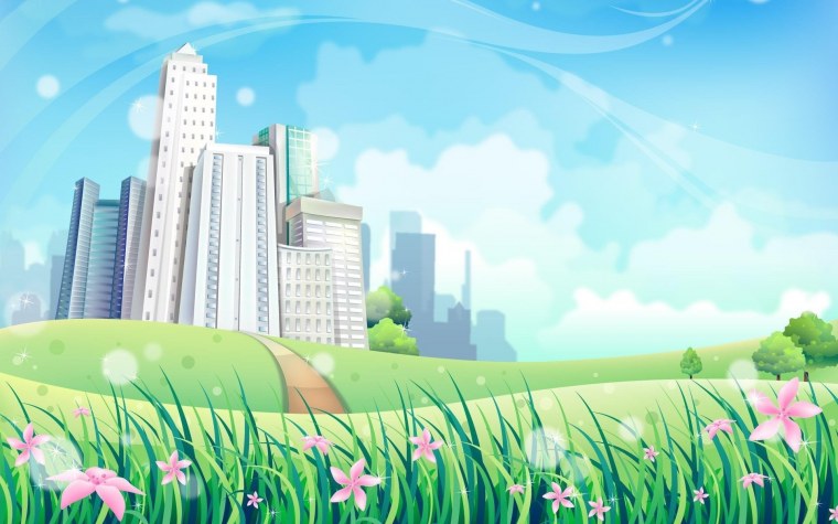 Мультяшный город фон