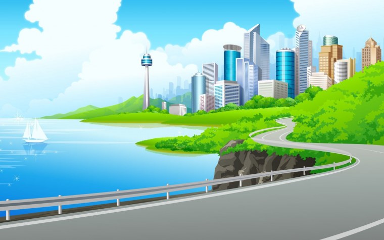 Мультяшный фон дорога