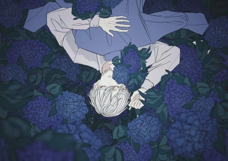 Синие цветы аниме