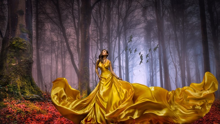 Девушка в длинном платье