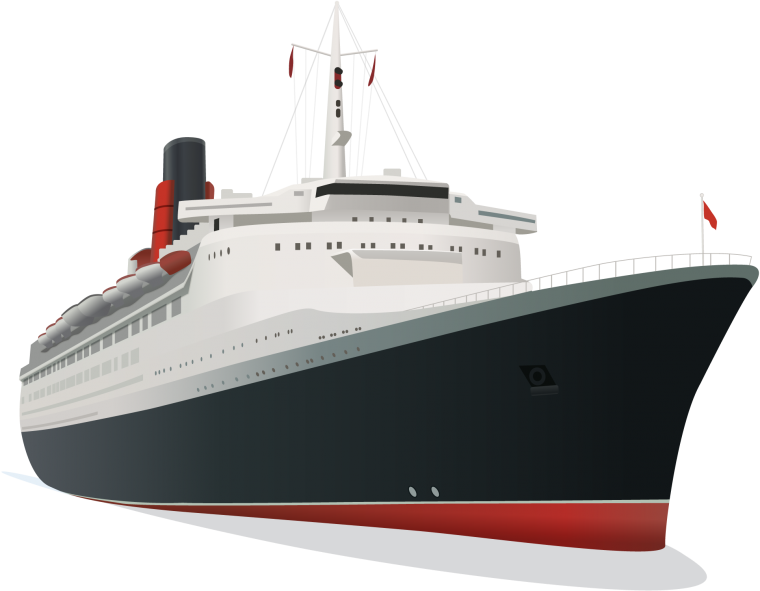 Пароход на белом фоне