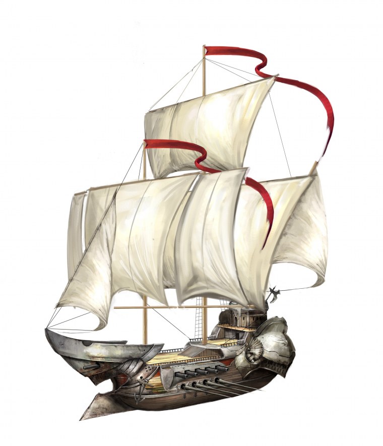 Корабль на прозрачном фоне