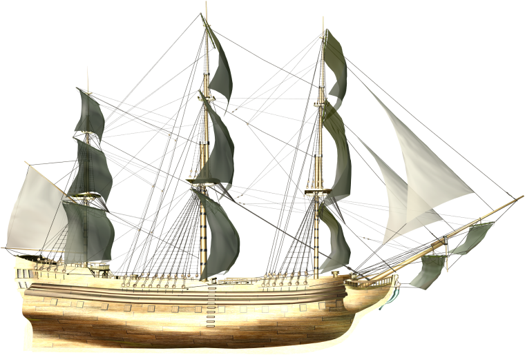 Корабль на прозрачном фоне