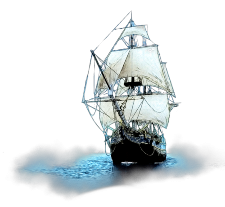 Корабль на прозрачном фоне