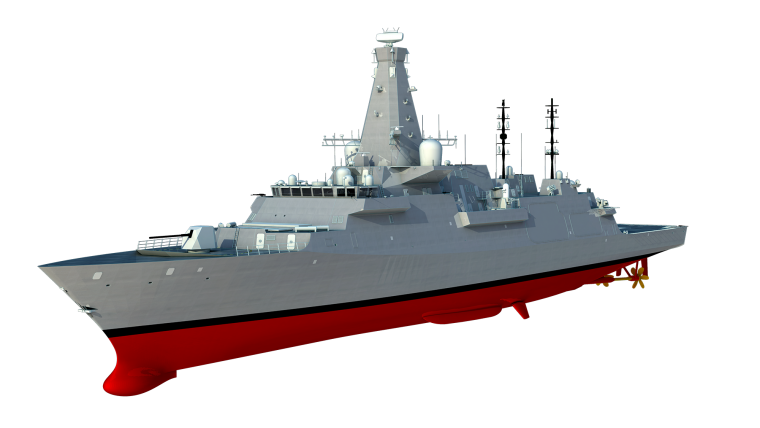 Военный корабль на белом фоне