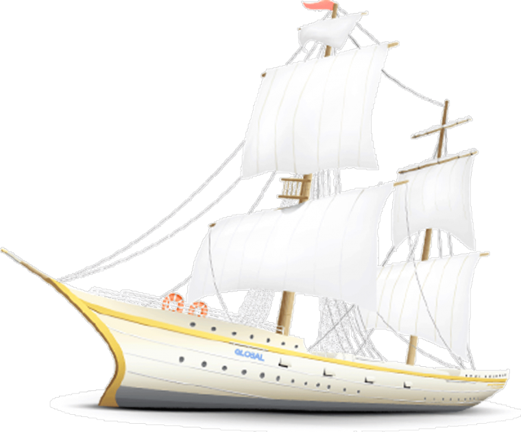 Корабль на прозрачном фоне для фотошопа