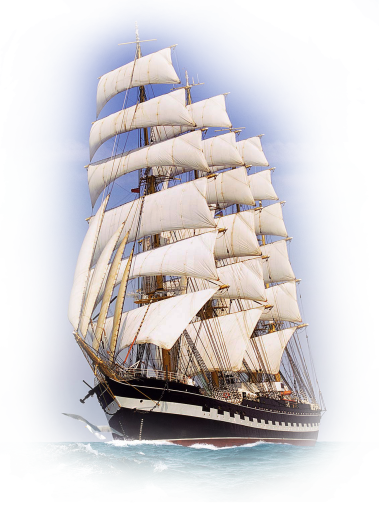 Корабль с белыми парусами