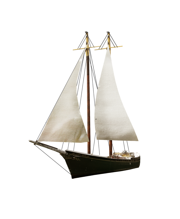 Парусная лодка на белом фоне