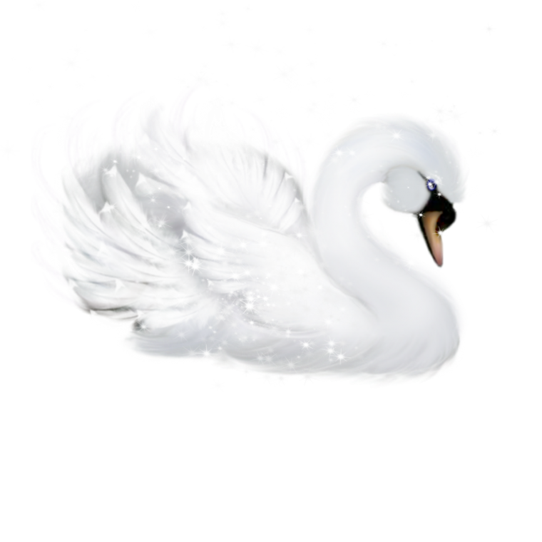 Лебедь на прозрачном фоне