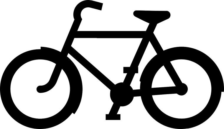 Черный велосипед на белом фоне