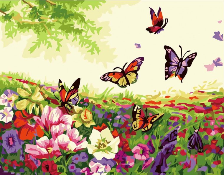 Бабочки на лугу