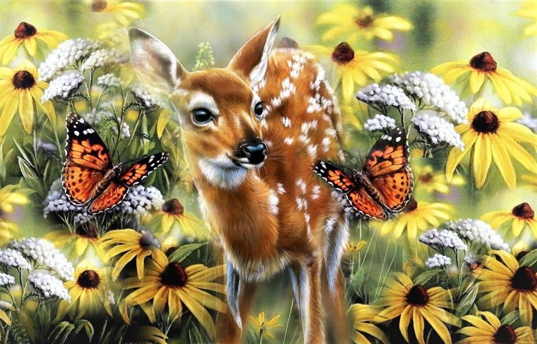 Летний пейзаж с животными