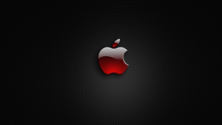 Яблоко Apple на черном фоне