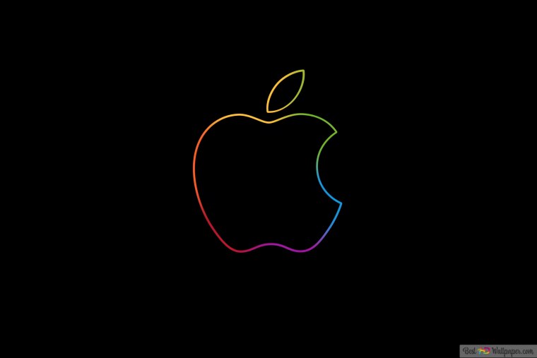 Apple на черном фоне