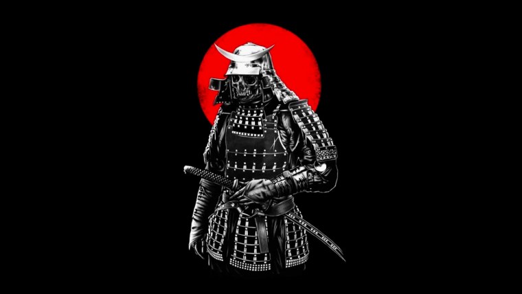 Самурай на Красном фоне