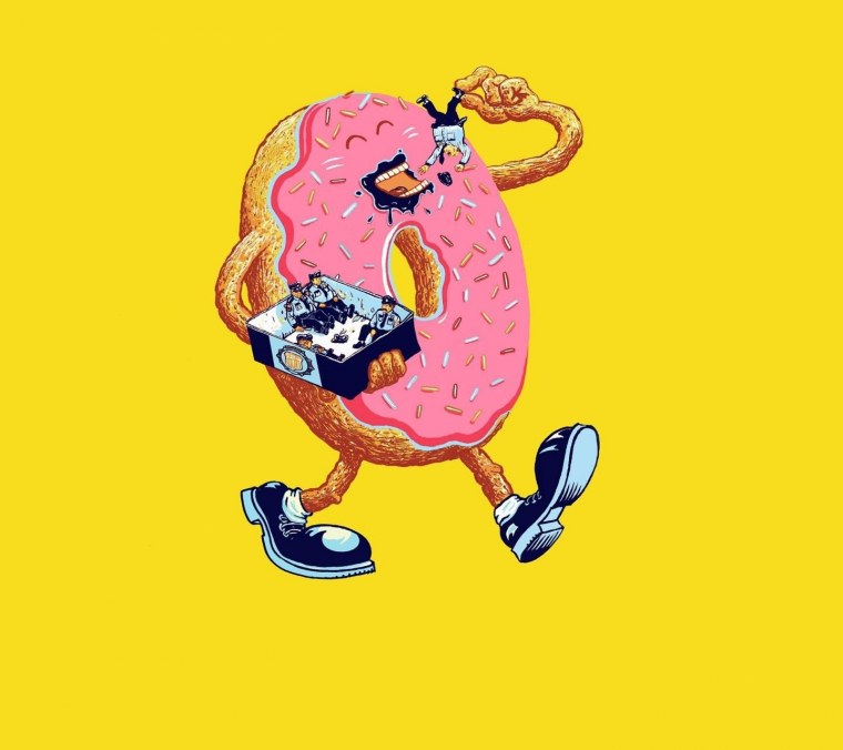 Пончик арт смешной