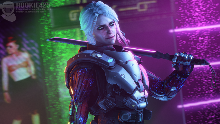 Цири в мире Cyberpunk 2077