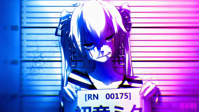 Аниме в наушниках за компьютером