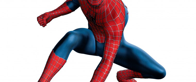 Смешной человек паук белом фоне