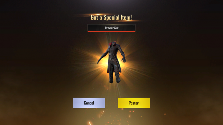 Выпал легендарный костюм ПАБГ мобайл