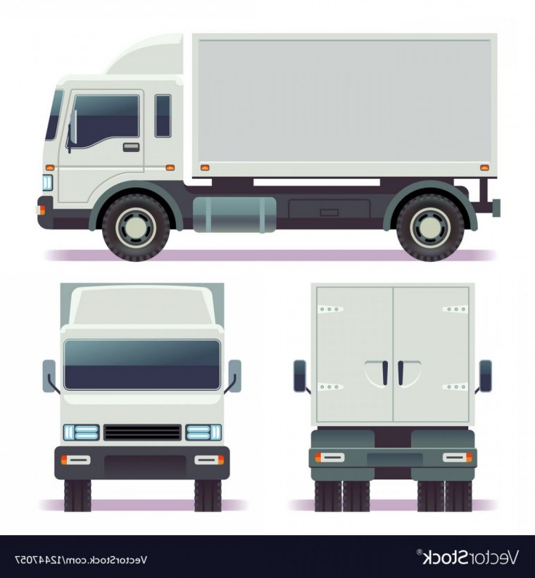 Грузовой транспорт вектор вид сбоку