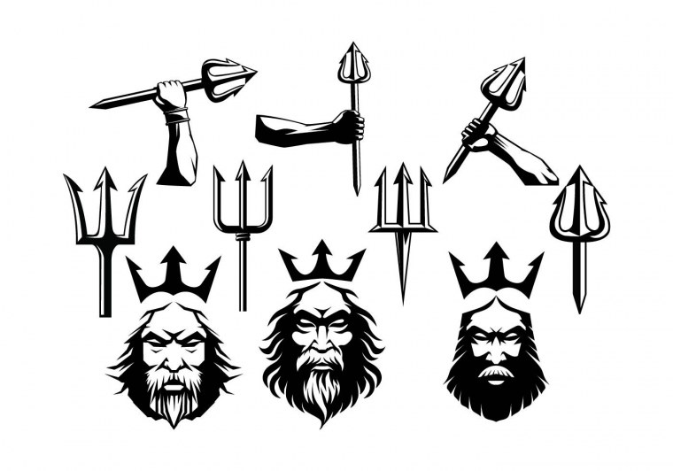 Трезубец белый