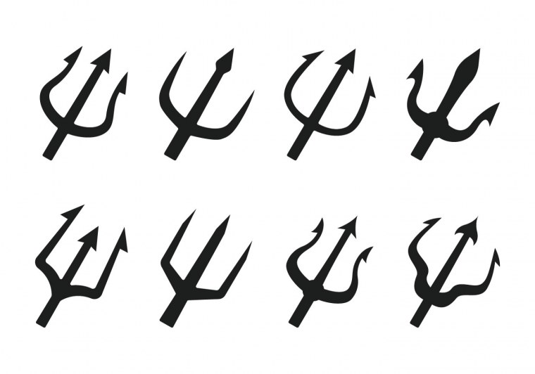 Трезубец Посейдона с Посейдоном