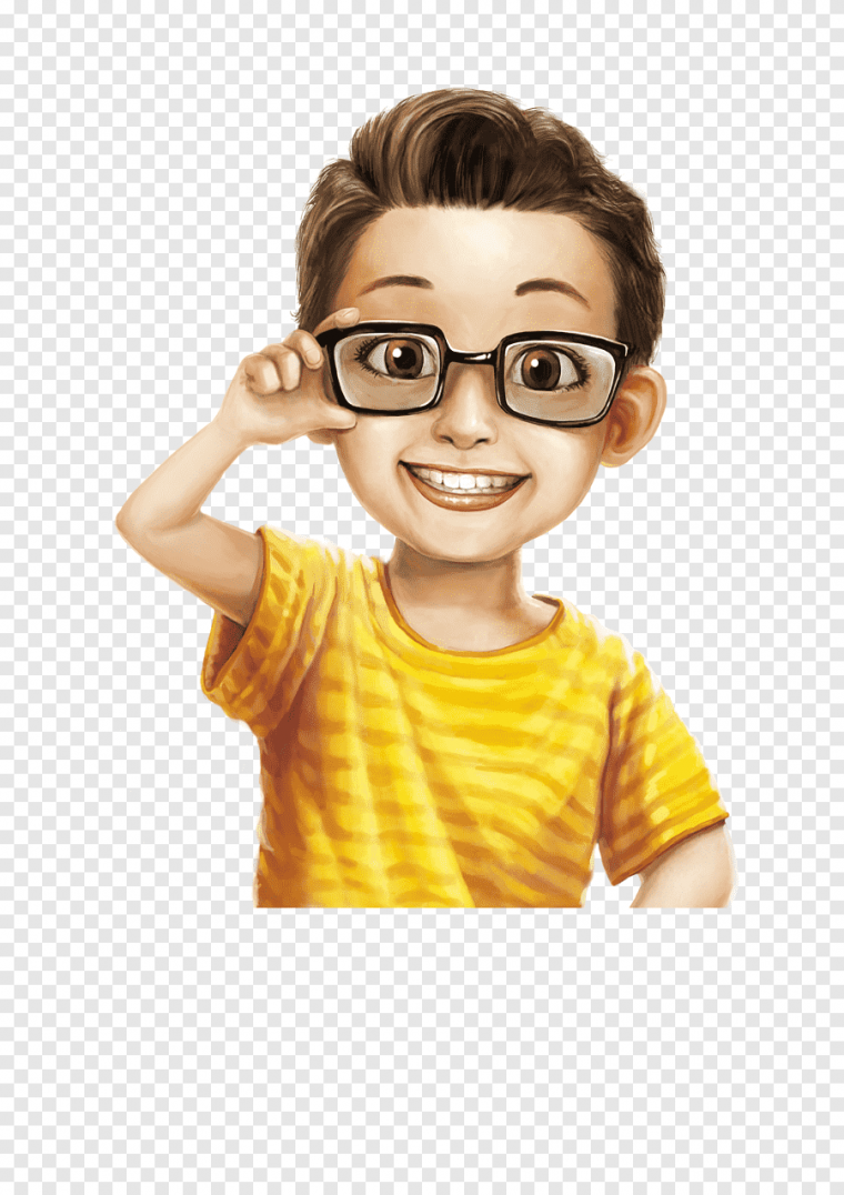 Мультяшный мальчик в очках
