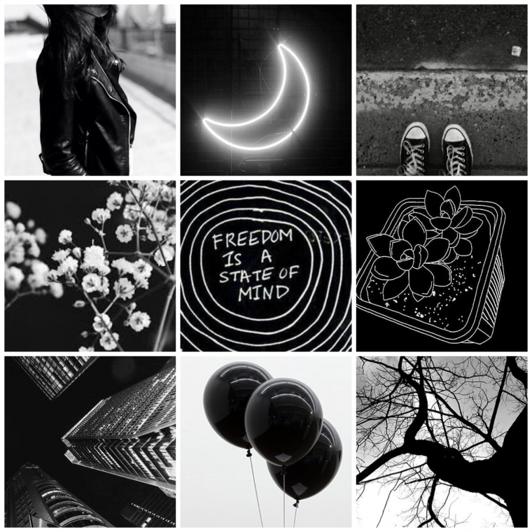 Стикеры черные Эстетика