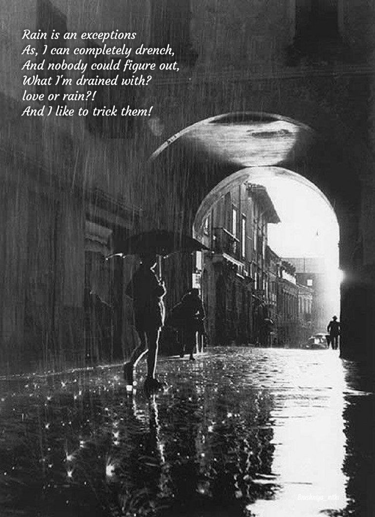 Дождь в городе чб