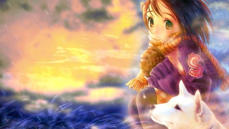 Девочка с собачкой арт