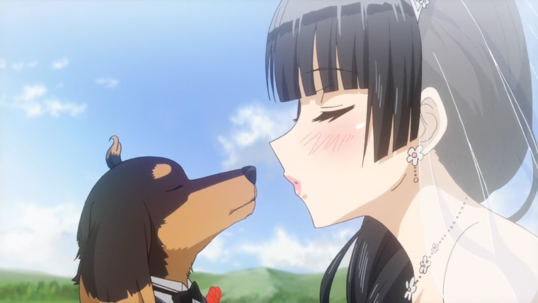 Аниме пёс и ножницы поцелуй